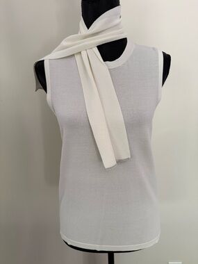 Bianca Nygard Sleeveless Knit Top  with Built-in Scarf
